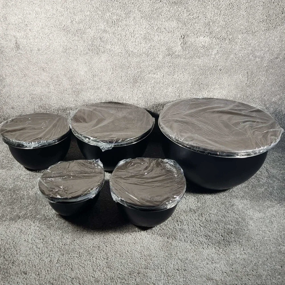 Lidla Mixing Bowl Set Stainless Steel 5 Piece with Lids Kitchen Prep‎